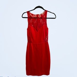 Zara Trafaluc Red Lace Dress
